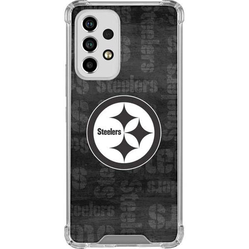 NFL Pittsburgh Steelers Black & White Galaxy A53 5G Clear Case