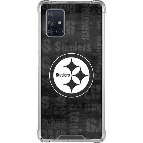 NFL Pittsburgh Steelers Black & White Galaxy A71 5G Clear Case