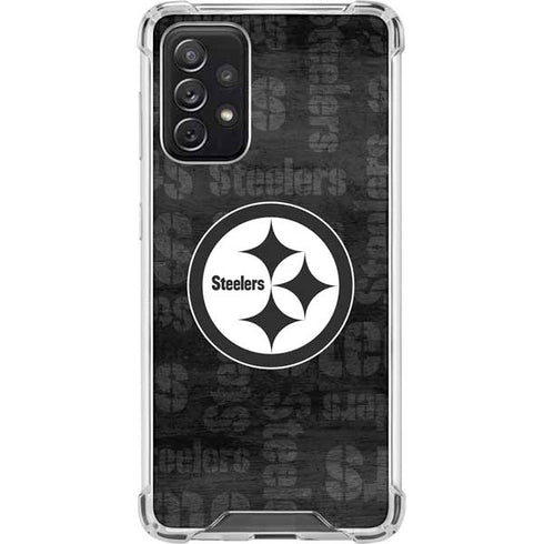 NFL Pittsburgh Steelers Black & White Galaxy A72 5G Clear Case