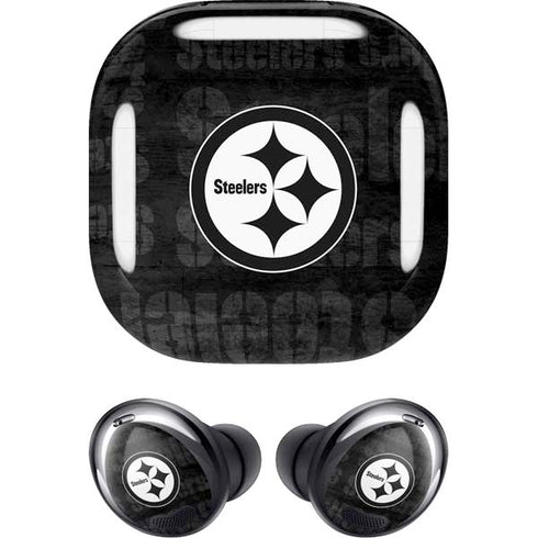 NFL Pittsburgh Steelers Black & White Galaxy Buds Pro Skin