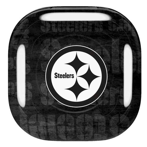 NFL Pittsburgh Steelers Black & White Galaxy Buds Pro Skin