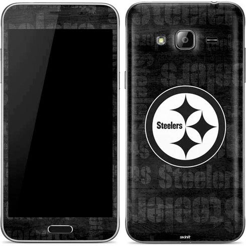 NFL Pittsburgh Steelers Black & White Galaxy J3 Skin