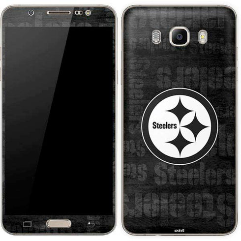 NFL Pittsburgh Steelers Black & White Galaxy J7 Skin
