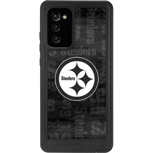 NFL Pittsburgh Steelers Black & White Galaxy Note20 5G Waterproof Case