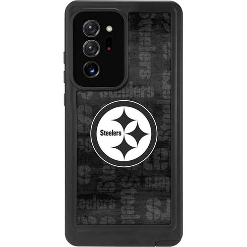 NFL Pittsburgh Steelers Black & White Galaxy Note20 Ultra 5G Waterproof Case
