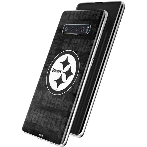 NFL Pittsburgh Steelers Black & White Galaxy S10 Plus Skin
