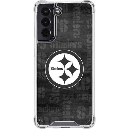 NFL Pittsburgh Steelers Black & White Galaxy S21 5G Clear Case