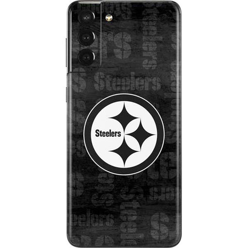 NFL Pittsburgh Steelers Black & White Galaxy S21 Plus 5G Skin