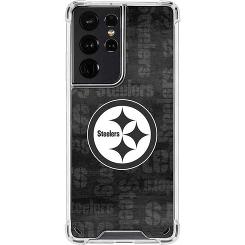 NFL Pittsburgh Steelers Black & White Galaxy S21 Ultra 5G Clear Case