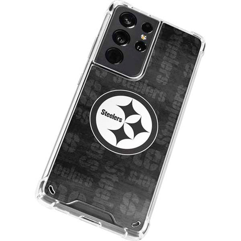 NFL Pittsburgh Steelers Black & White Galaxy S21 Ultra 5G Clear Case
