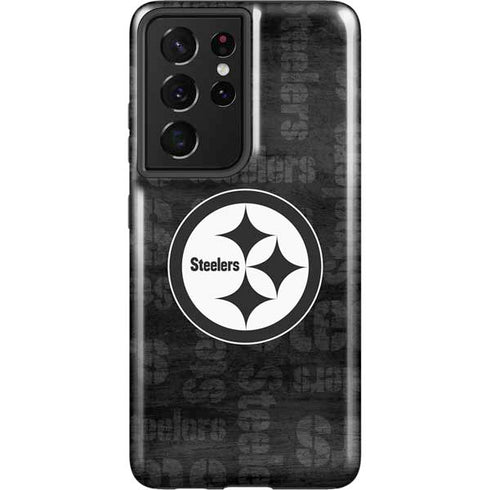 NFL Pittsburgh Steelers Black & White Galaxy S21 Ultra 5G Pro Case