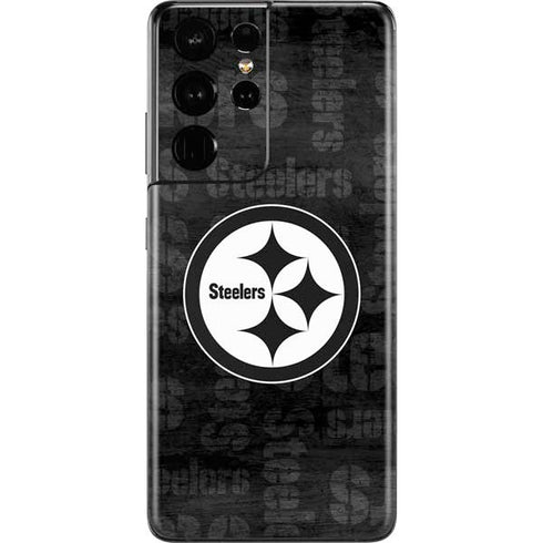 NFL Pittsburgh Steelers Black & White Galaxy S21 Ultra 5G Skin
