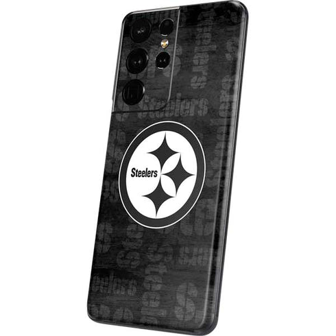 NFL Pittsburgh Steelers Black & White Galaxy S21 Ultra 5G Skin