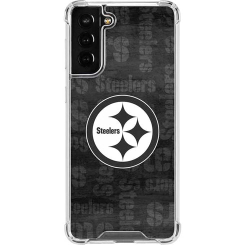 NFL Pittsburgh Steelers Black & White Galaxy S22 Plus Clear Case