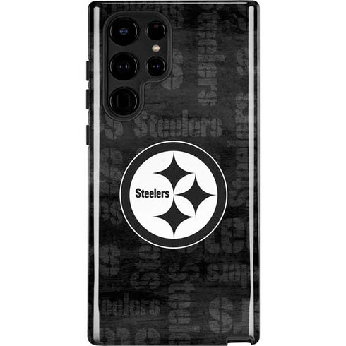NFL Pittsburgh Steelers Black & White Galaxy S22 Ultra Pro Case