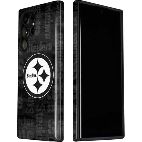 NFL Pittsburgh Steelers Black & White Galaxy S22 Ultra Pro Case
