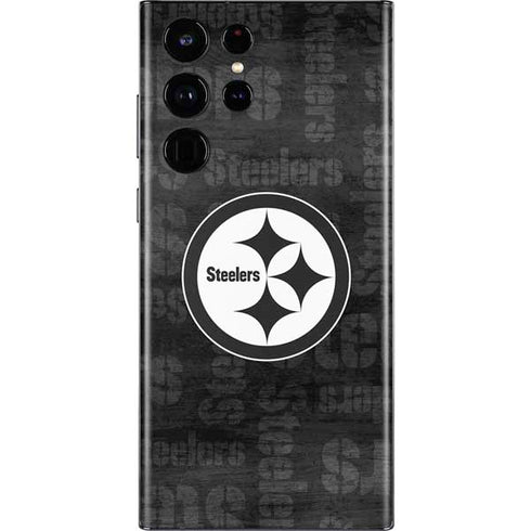 NFL Pittsburgh Steelers Black & White Galaxy S22 Ultra Skin