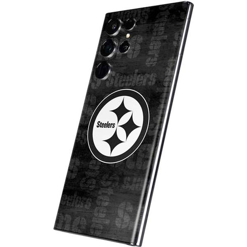 NFL Pittsburgh Steelers Black & White Galaxy S22 Ultra Skin
