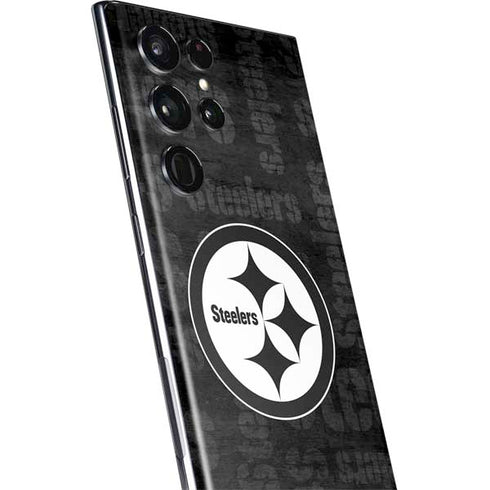 NFL Pittsburgh Steelers Black & White Galaxy S22 Ultra Skin