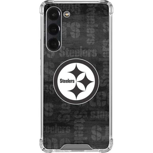 NFL Pittsburgh Steelers Black & White Galaxy S23 Plus Clear Case