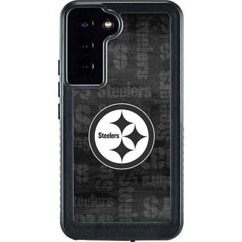 NFL Pittsburgh Steelers Black & White Galaxy S23 Plus Waterproof Case