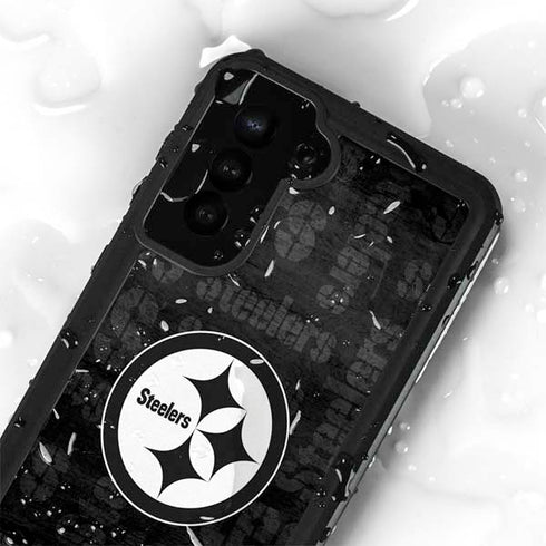 NFL Pittsburgh Steelers Black & White Galaxy S23 Plus Waterproof Case