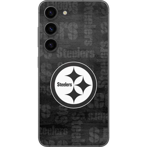 NFL Pittsburgh Steelers Black & White Galaxy S23 Skin
