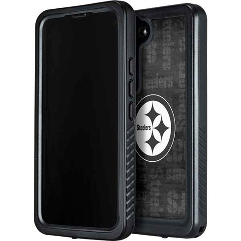NFL Pittsburgh Steelers Black & White Galaxy S23 Waterproof Case
