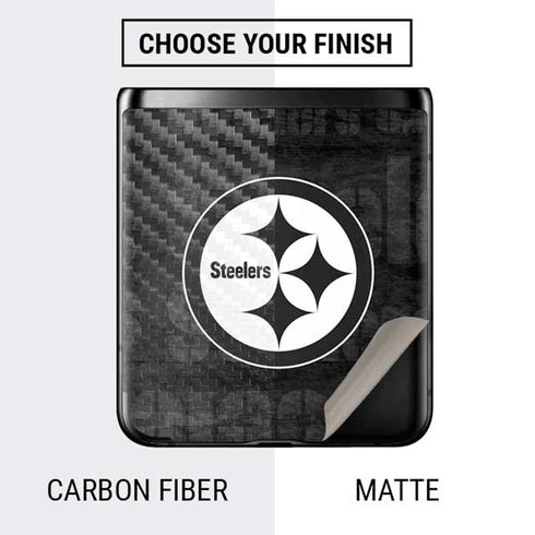 NFL Pittsburgh Steelers Black & White Galaxy Z Flip Skin