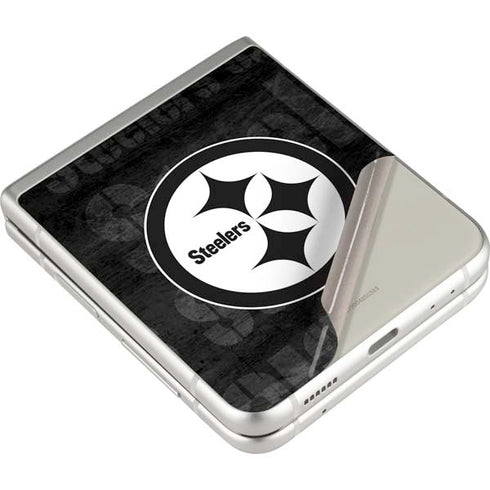 NFL Pittsburgh Steelers Black & White Galaxy Z Flip3 5G Skin