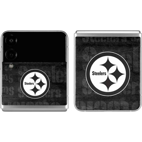 NFL Pittsburgh Steelers Black & White Galaxy Z Flip4 5G Skin