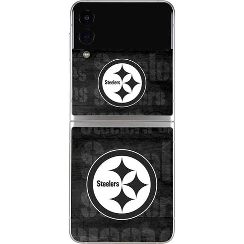 NFL Pittsburgh Steelers Black & White Galaxy Z Flip4 5G Skin