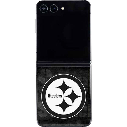 NFL Pittsburgh Steelers Black & White Galaxy Z Flip5 5G Skin