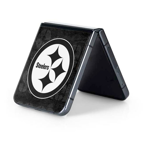 NFL Pittsburgh Steelers Black & White Galaxy Z Flip5 5G Skin