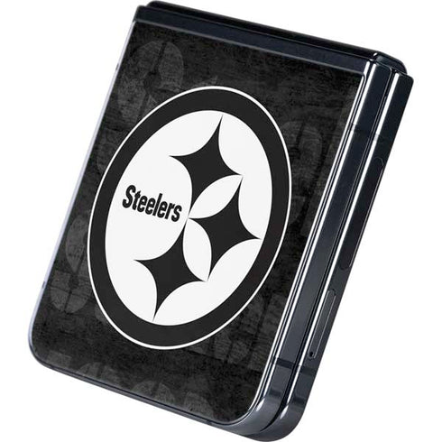 NFL Pittsburgh Steelers Black & White Galaxy Z Flip5 5G Skin