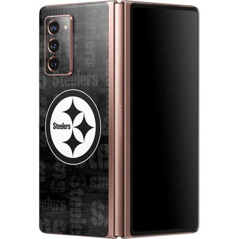 NFL Pittsburgh Steelers Black & White Galaxy Z Fold2 5G Skin