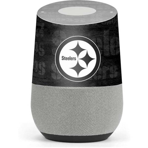 NFL Pittsburgh Steelers Black & White Google Home Skin