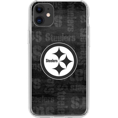 NFL Pittsburgh Steelers Black & White iPhone 11 Clear Case