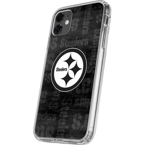 NFL Pittsburgh Steelers Black & White iPhone 11 Clear Case