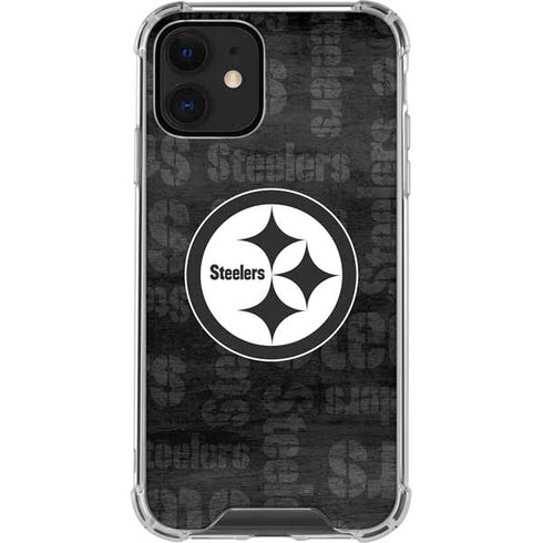 NFL Pittsburgh Steelers Black & White iPhone 12 Clear Case