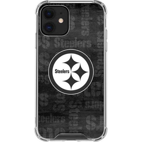 NFL Pittsburgh Steelers Black & White iPhone 12 Mini Clear Case