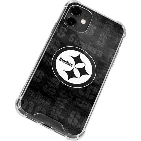 NFL Pittsburgh Steelers Black & White iPhone 12 Mini Clear Case