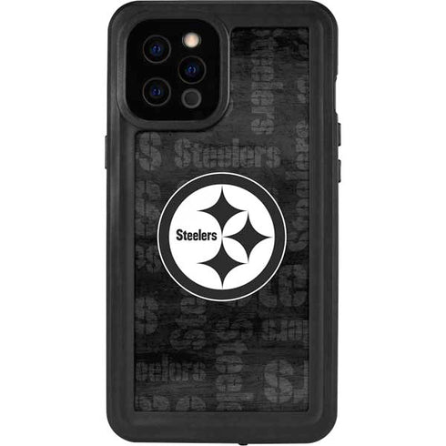 NFL Pittsburgh Steelers Black & White iPhone 12 Pro Max Waterproof Case