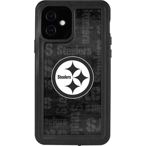NFL Pittsburgh Steelers Black & White iPhone 12 Waterproof Case