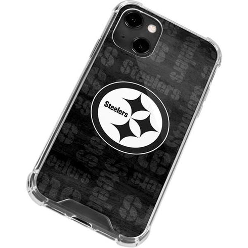 NFL Pittsburgh Steelers Black & White iPhone 13 Clear Case
