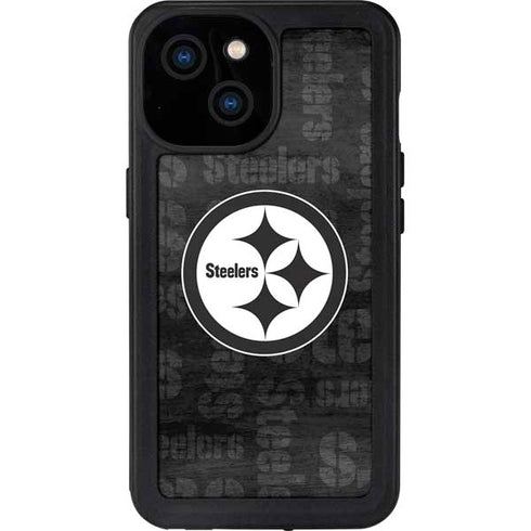 NFL Pittsburgh Steelers Black & White iPhone 13 Mini Waterproof Case