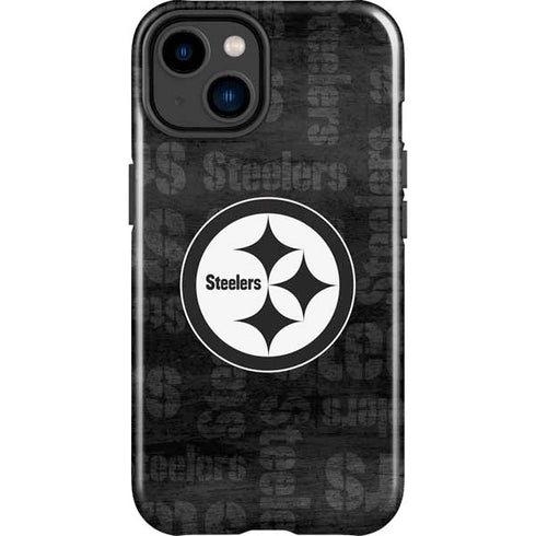 NFL Pittsburgh Steelers Black & White iPhone 15 Plus Impact Case