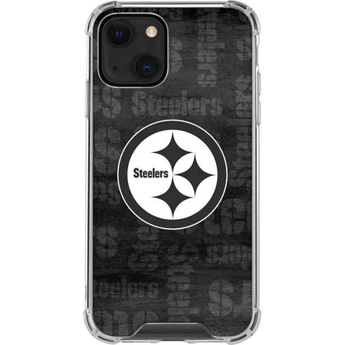 NFL Pittsburgh Steelers Black & White iPhone 15 Plus Clear Case