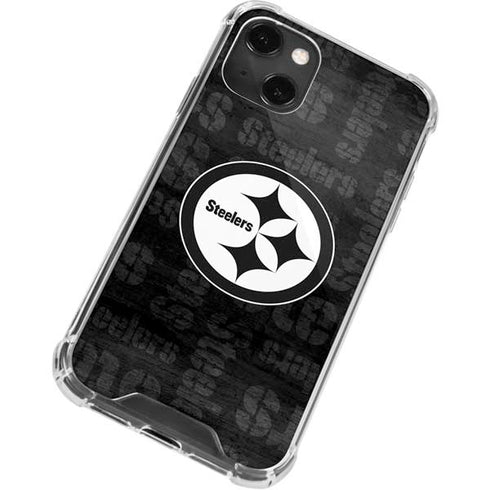 NFL Pittsburgh Steelers Black & White iPhone 15 Plus Clear Case