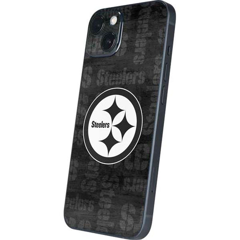 NFL Pittsburgh Steelers Black & White iPhone 15 Plus Skin